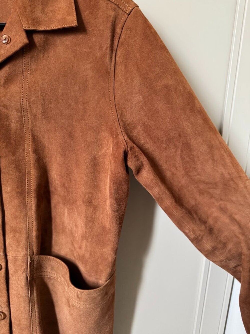 Sezane Will Jacket in Camel Suede, Size XS - Picture 7 of 9